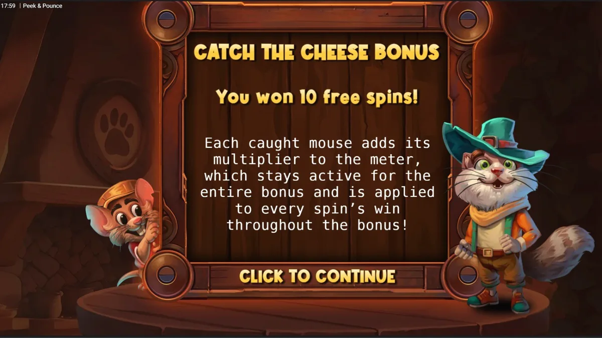 Karakter Señor Pounce dalam slot Peek & Pounce